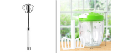 Semi-automatic Stainless Steel Egg Beater Whisk Hand Pressure Rotating Manual Mixer Egg Tools Cream Stirrer