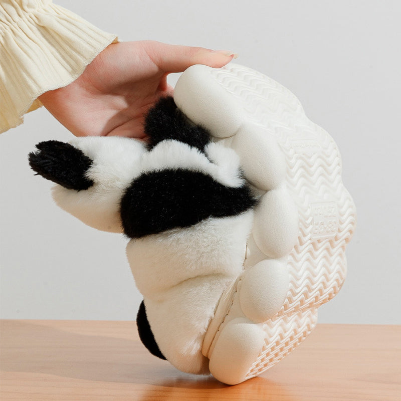 Cute Panda Shoes Winter Plush Slippers Women Warm Cartoon House Shoes Indoor Home