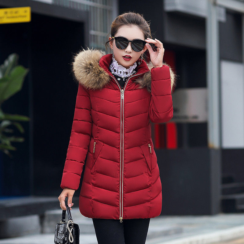 Winter jacket women fashion long cotton-padded outerwear