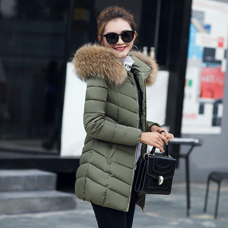 Winter jacket women fashion long cotton-padded outerwear