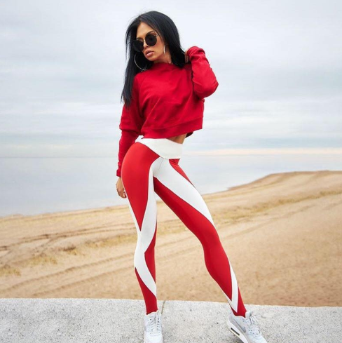 Women Leggings Slim High Waist Elasticity Fitness
