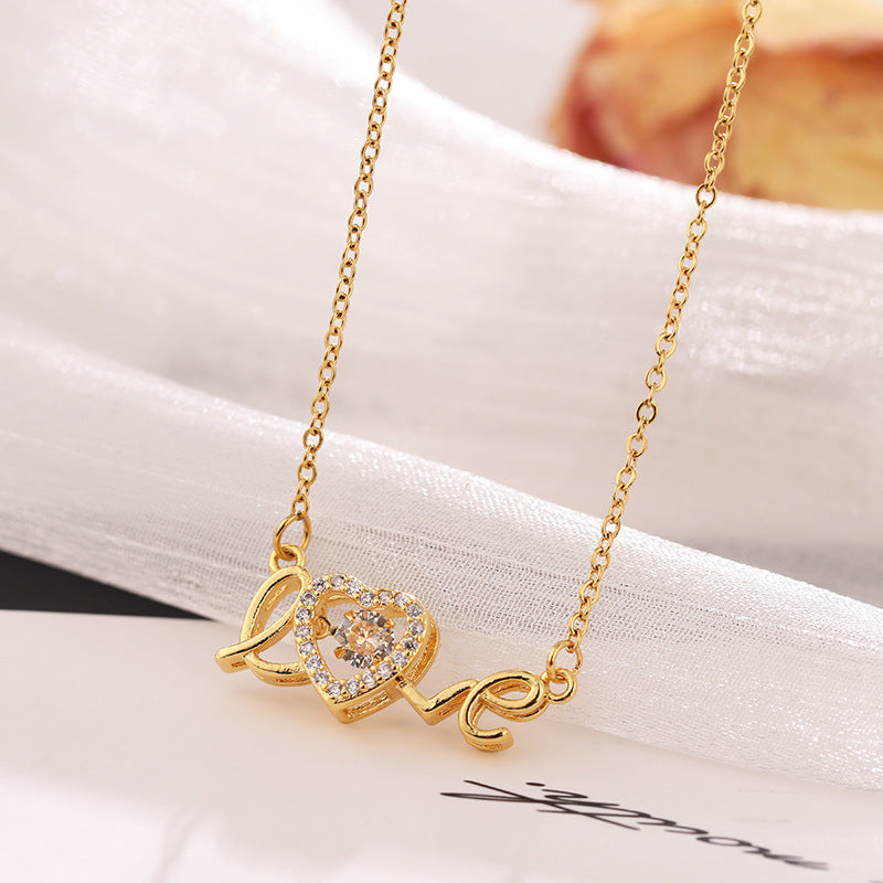 Titanium Steel Necklace Love Female Clavicle Chain