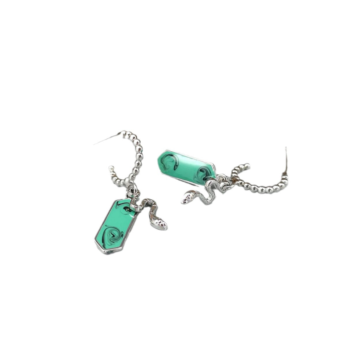 Women's Snake Earrings Retro Emerald Color Prismatic