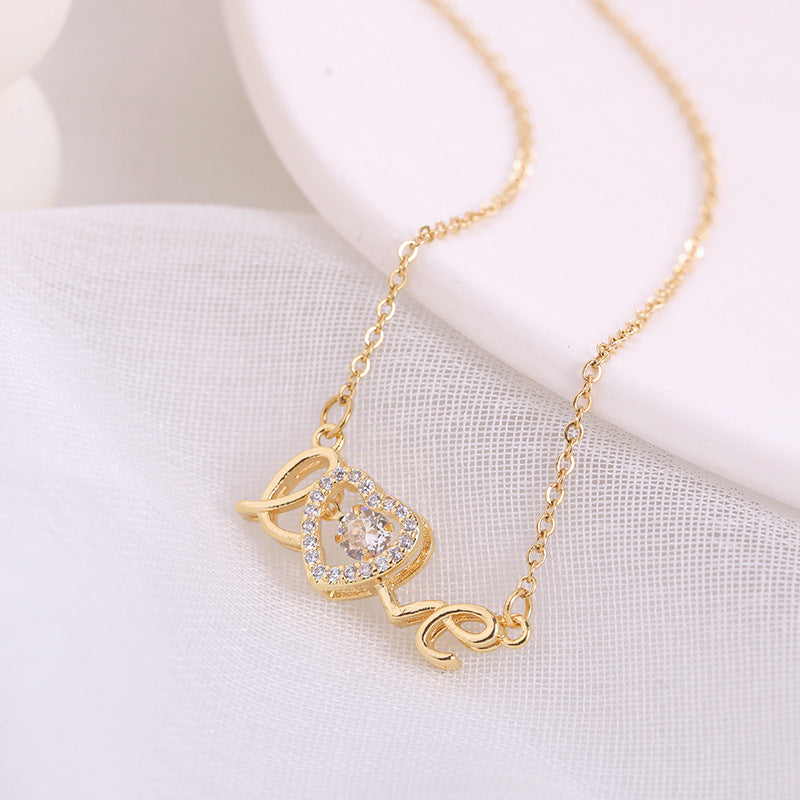 Titanium Steel Necklace Love Female Clavicle Chain