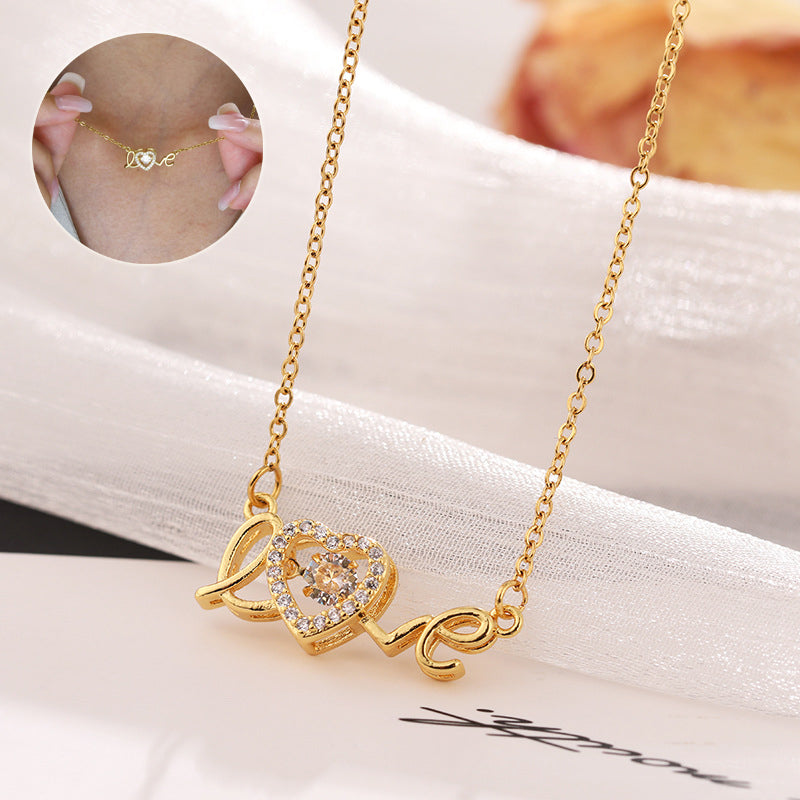 Titanium Steel Necklace Love Female Clavicle Chain