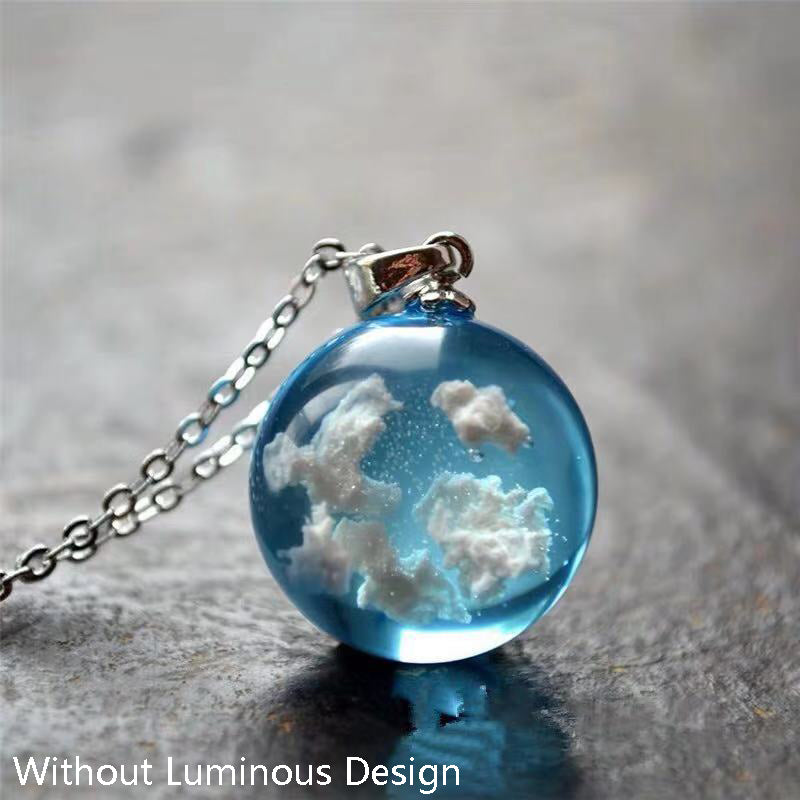 Cloud Transparent Ball Necklace Luminous Design Necklace Novelty Jewelry
