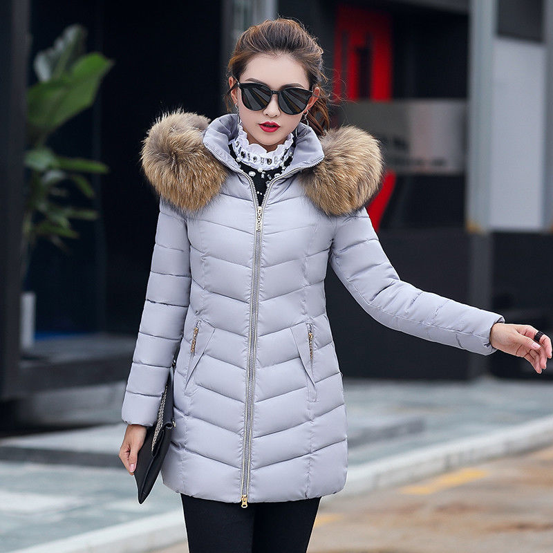 Winter jacket women fashion long cotton-padded outerwear