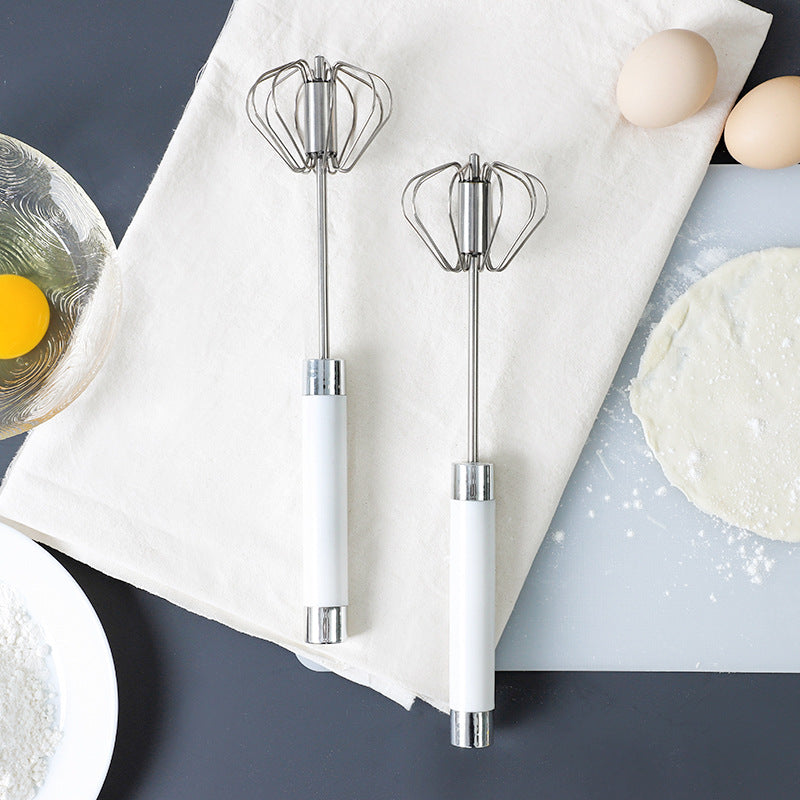 Semi-automatic Stainless Steel Egg Beater Whisk Hand Pressure Rotating Manual Mixer Egg Tools Cream Stirrer