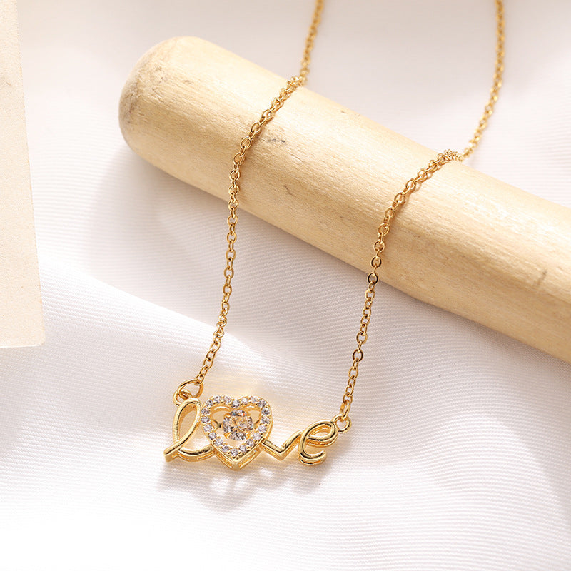 Titanium Steel Necklace Love Female Clavicle Chain