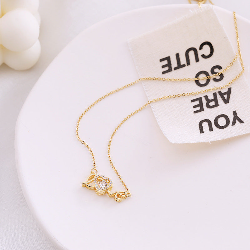 Titanium Steel Necklace Love Female Clavicle Chain