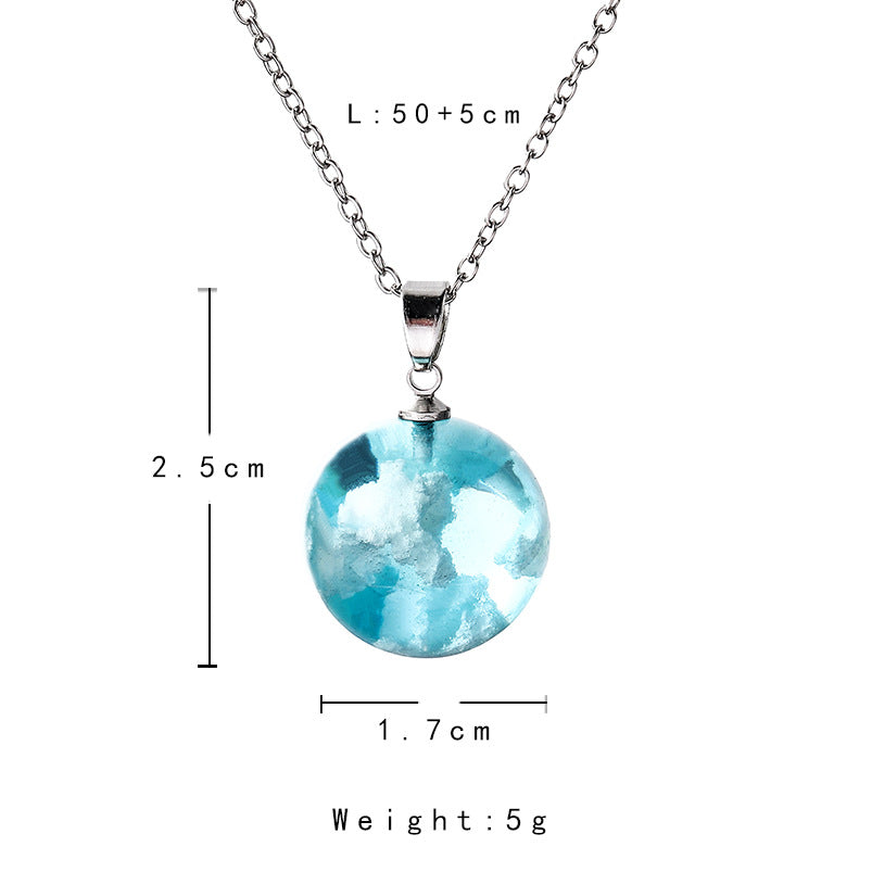 Cloud Transparent Ball Necklace Luminous Design Necklace Novelty Jewelry