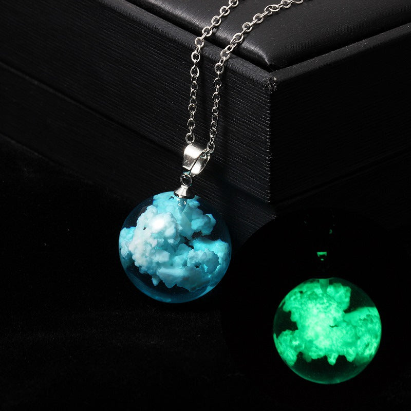 Cloud Transparent Ball Necklace Luminous Design Necklace Novelty Jewelry