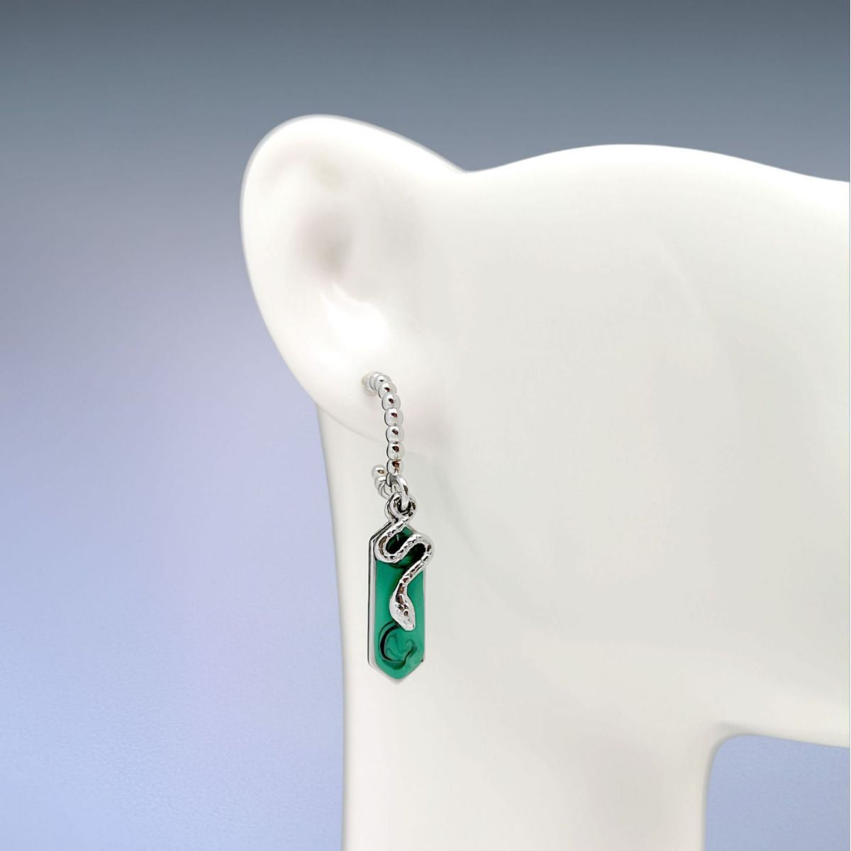 Women's Snake Earrings Retro Emerald Color Prismatic