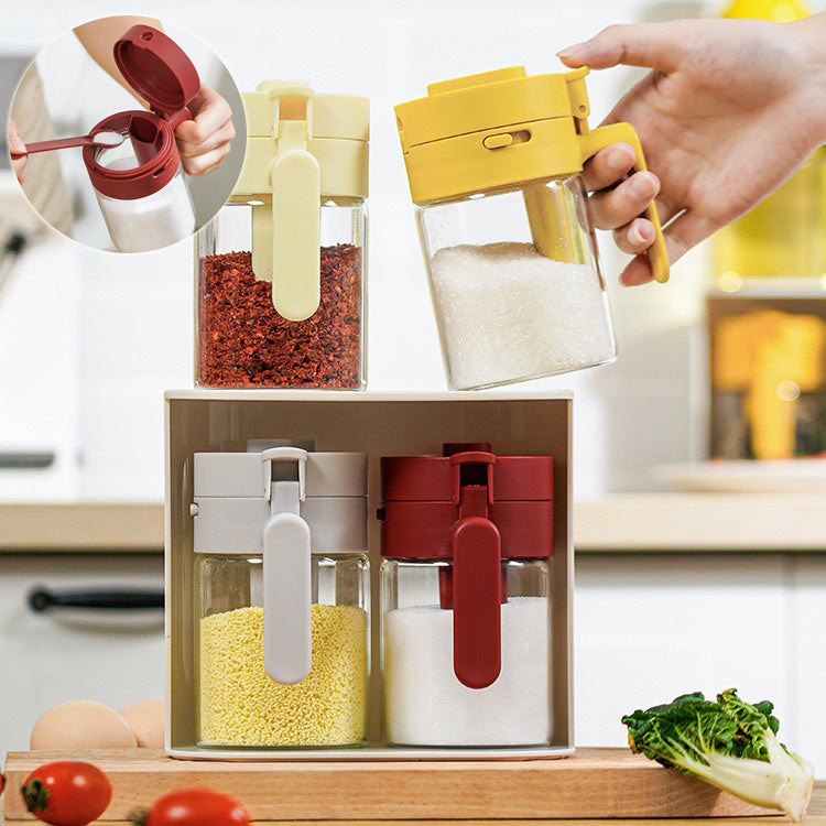 Small Seasoning Jars With Lids And Spoons Measuring Spoon Separation