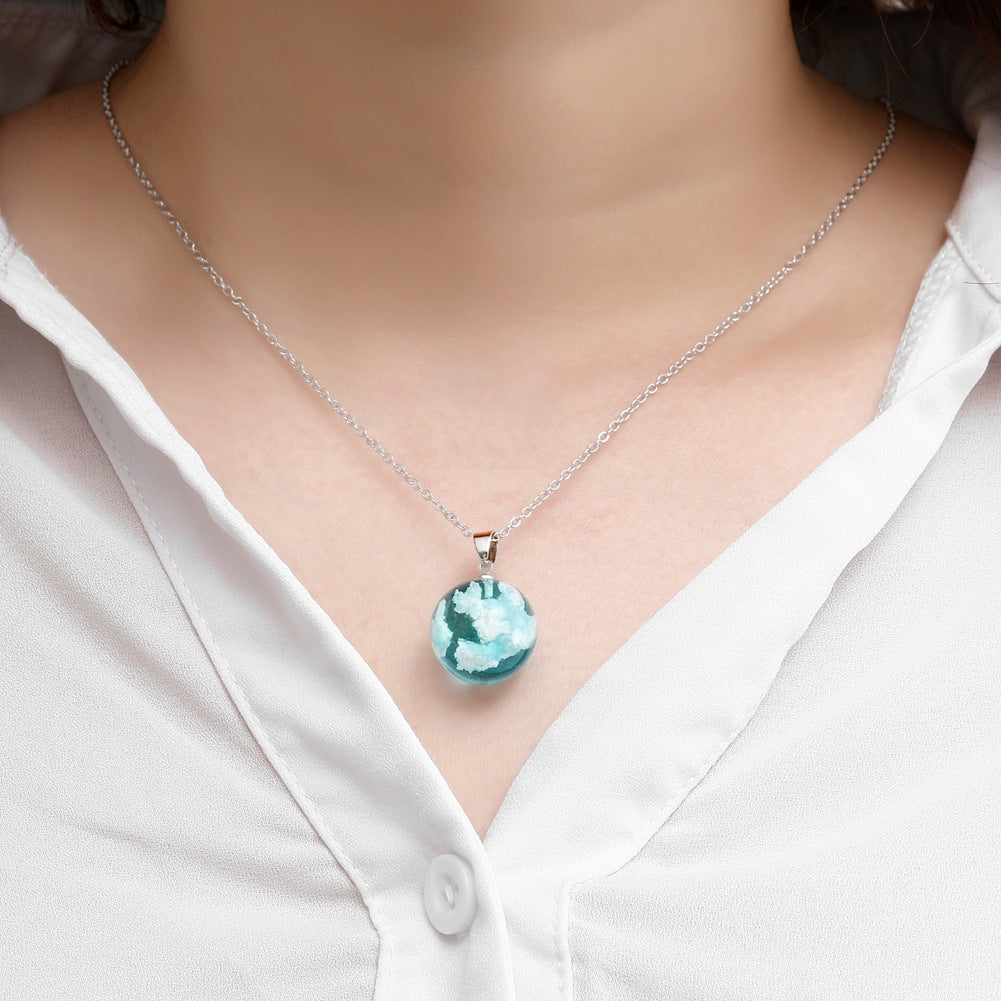 Cloud Transparent Ball Necklace Luminous Design Necklace Novelty Jewelry