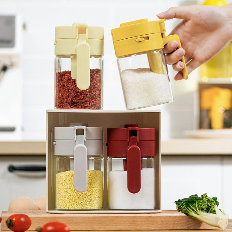 Small Seasoning Jars With Lids And Spoons Measuring Spoon Separation