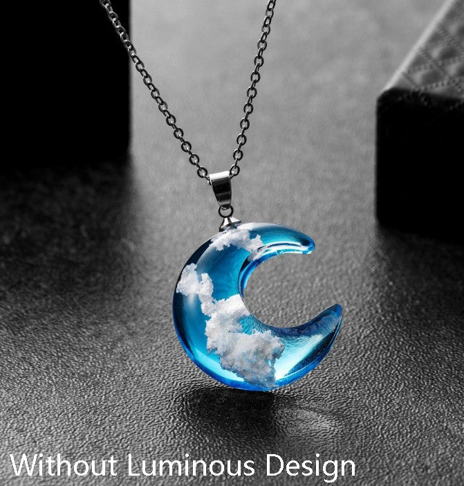 Cloud Transparent Ball Necklace Luminous Design Necklace Novelty Jewelry