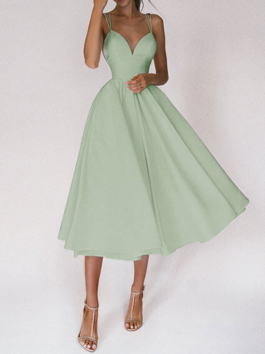 Sexy V-neck Suspender Dress Summer Fashion A-Line