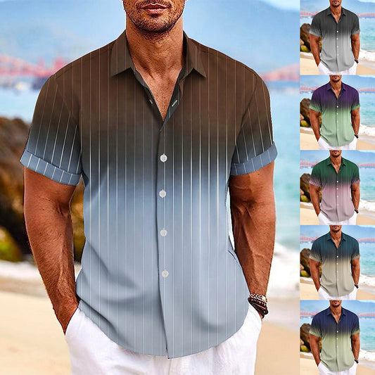 Lapel Button Short-sleeved Shirt Summer