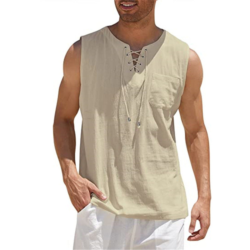 Men Shirt Collar Tie Short Sleeve T-Shirt