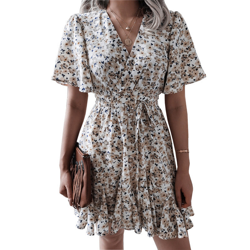 Women Fashion Print Chiffon  Dress