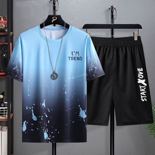 Men's Short-sleeved T-shirt Summer Ice Silk Quick-drying Loose