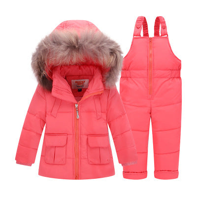 Two piece winter children's down jacket