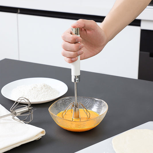 Semi-automatic Stainless Steel Egg Beater Whisk Hand Pressure Rotating Manual Mixer Egg Tools Cream Stirrer