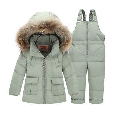 Two piece winter children's down jacket