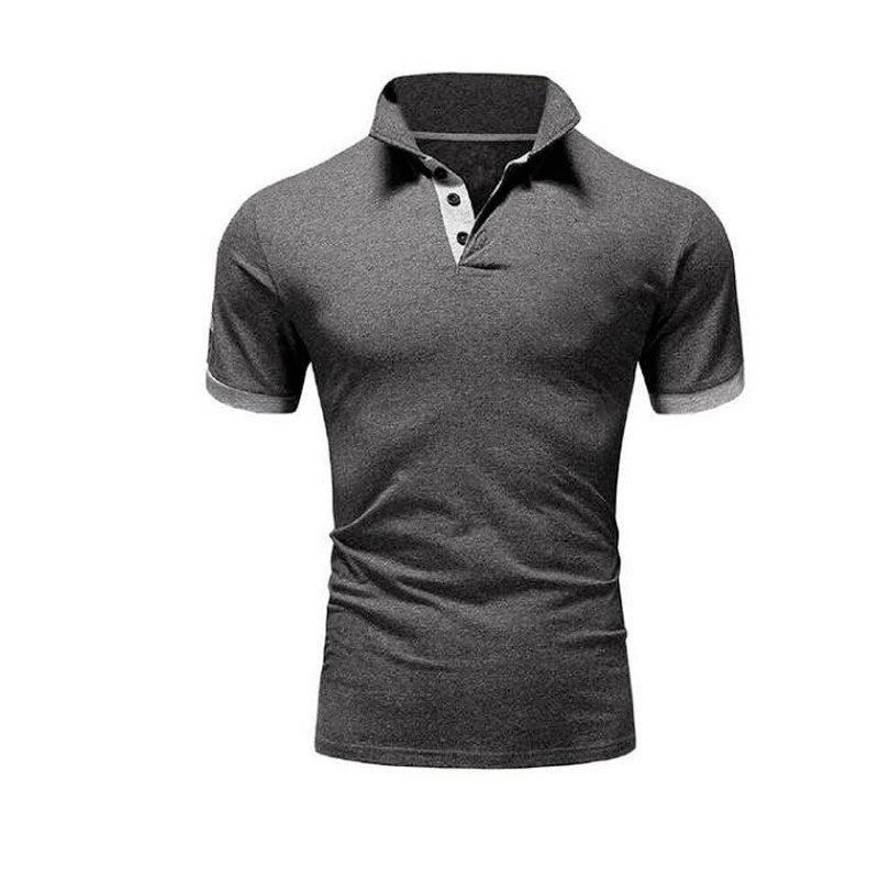 Men Tee Polo-Shirt Shorts-Sleeve Business Stritching MTP129 Men's Luxury Summer Covrlge