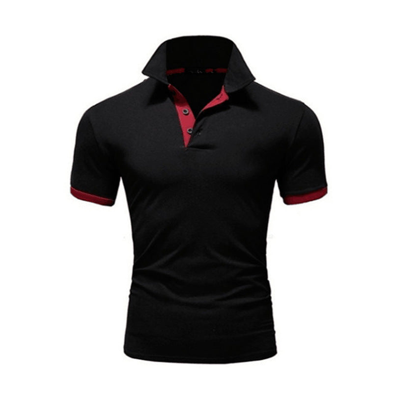 Men Tee Polo-Shirt Shorts-Sleeve Business Stritching MTP129 Men's Luxury Summer Covrlge