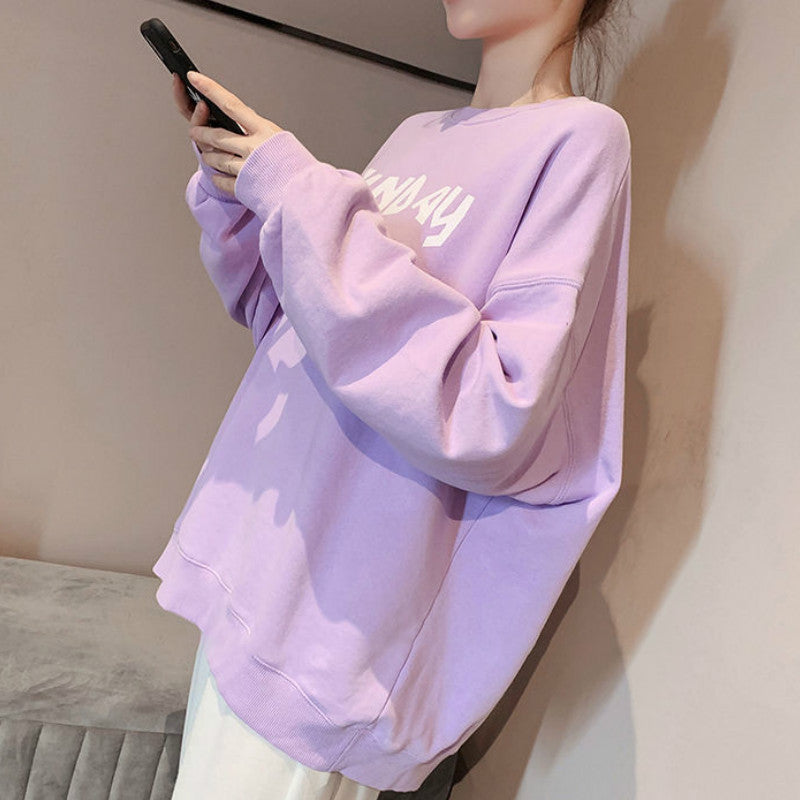 Women'S Pullover With Cotton White Sweater Korean Loose Spring Autumn