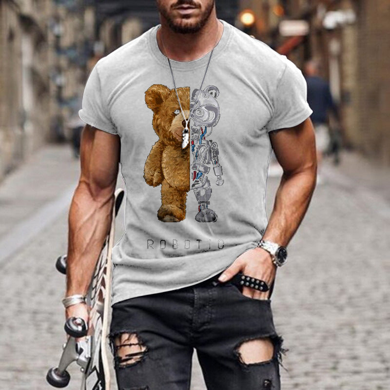 Teddy Bear Fashion Collarless Black t-Shirt