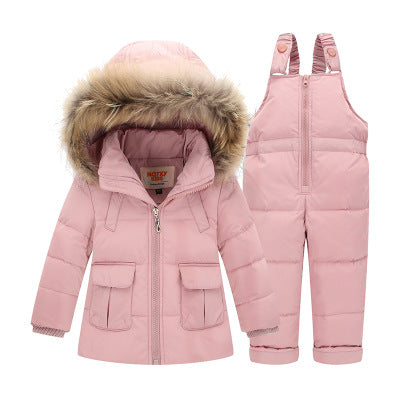 Two piece winter children's down jacket