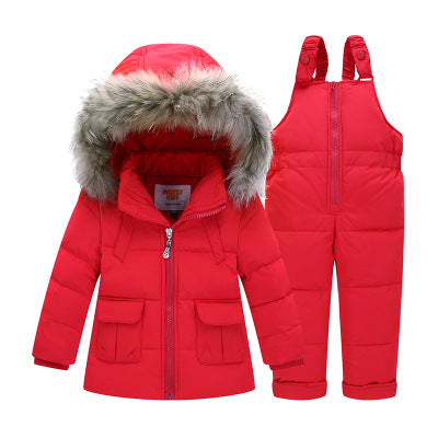 Two piece winter children's down jacket