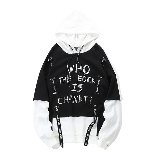 Men Graffiti Oversize Hoodies Hip-hop Round Neck Cotton Hoodie