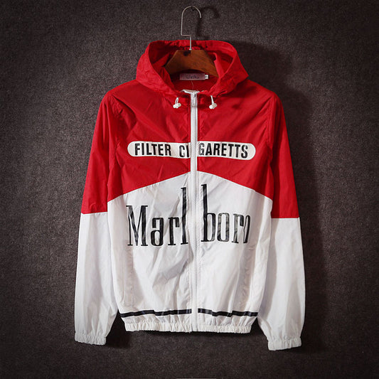 Color matching letters thin jacket men