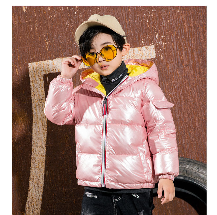 Children's shiny down jacket winter down jacket