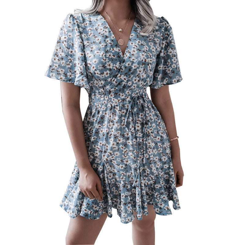 Women Fashion Print Chiffon  Dress