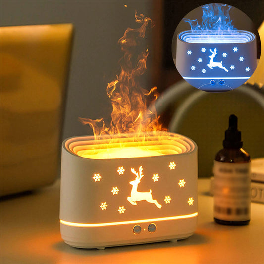 Elk Flame Humidifier Diffuser Mute Household Atmosphere Lamp Christmas