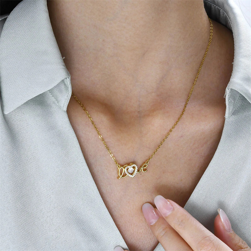 Titanium Steel Necklace Love  Female Clavicle Chain