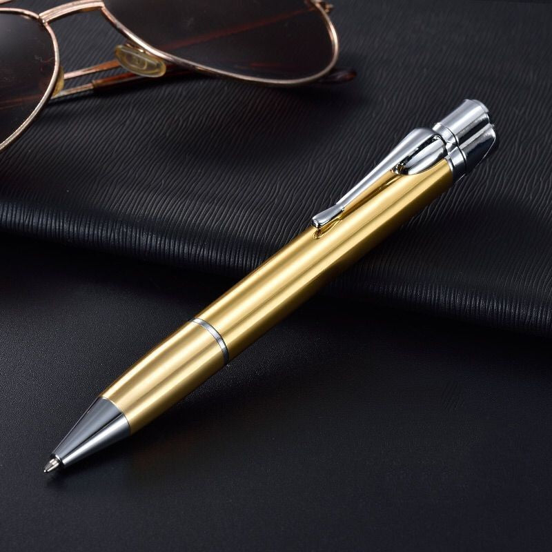 Creative Metal Signature Pen Lighter Windproof Gas Inflatable Jet Lighter Mini Portable Business Birthday Gift Men