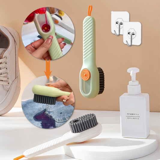 Multifunctional Soft-bristled Shoe Brush Long Handle Brush Automatic Liquid Adding  Cleaning Tool