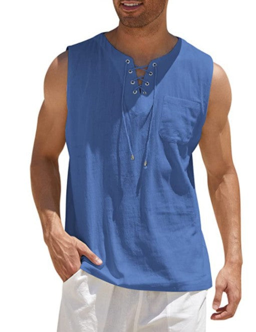 Men Shirt Collar Tie Short Sleeve T-Shirt