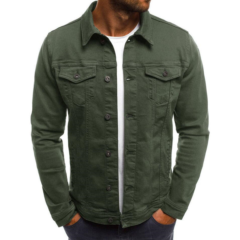 Casual Men Jacket Denim Button Shirt