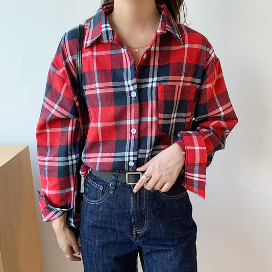 Autumn thin plaid shirt