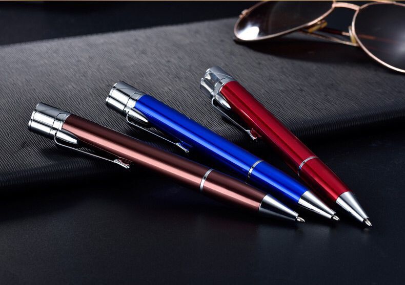 Creative Metal Signature Pen Lighter Windproof Gas Inflatable Jet Lighter Mini Portable Business Birthday Gift Men