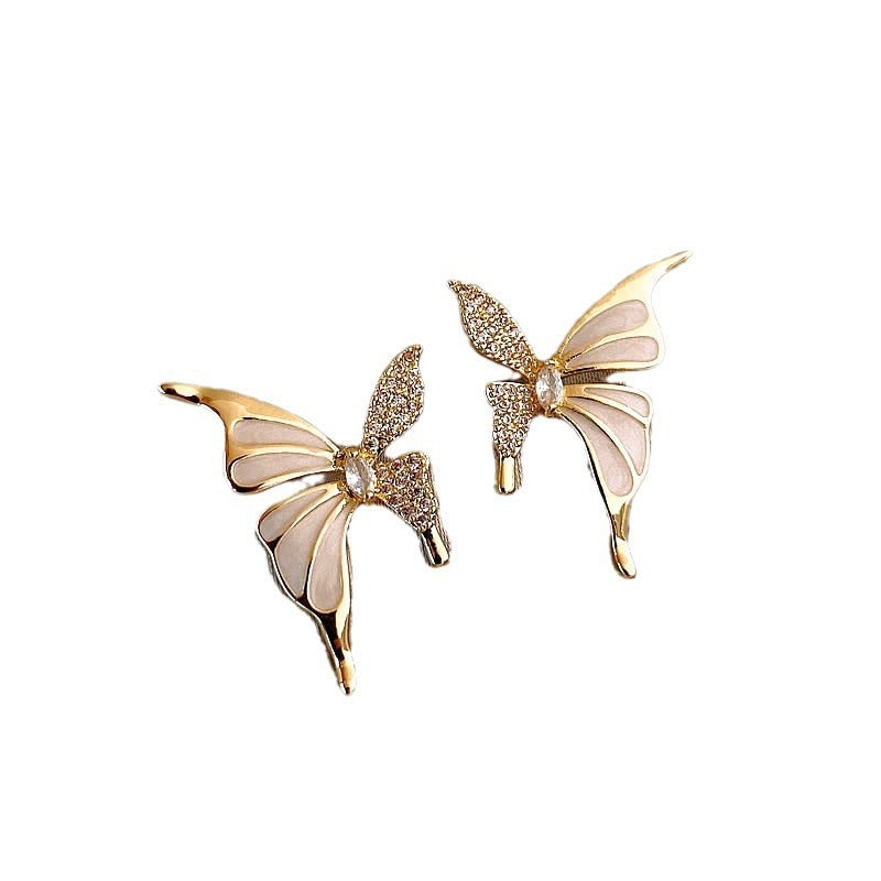 Rhinestone Dripped Butterflies Stud Earrings