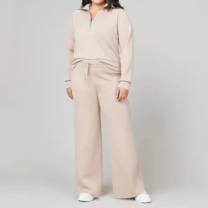 Hooded Sweater Cardigan Loose-fit Tappered Trousers Suit