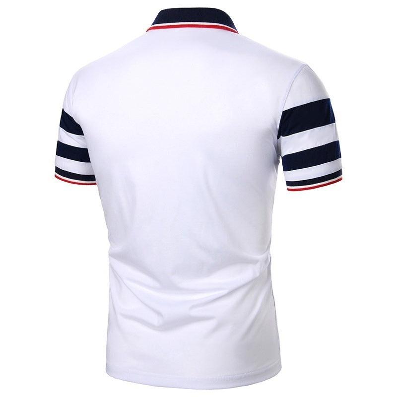 Men's Short-sleeved T-shirt Fashion Two-color Stitching Big Body Design Casual Men's Short-sleeved